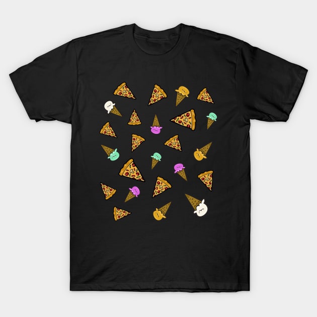 Pizza & Ice Cream T-Shirt by headrubble